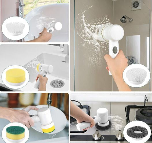 Perie Multifuncțională pentru Curățenie | Set 5 Capete Interschimbabile