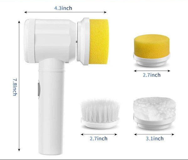 Perie Multifuncțională pentru Curățenie | Set 5 Capete Interschimbabile